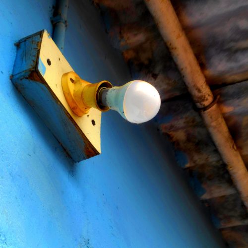 An LED light bulb Emmanuel installed in his home last year. Photo contributed by Emmanuel Mahendra.